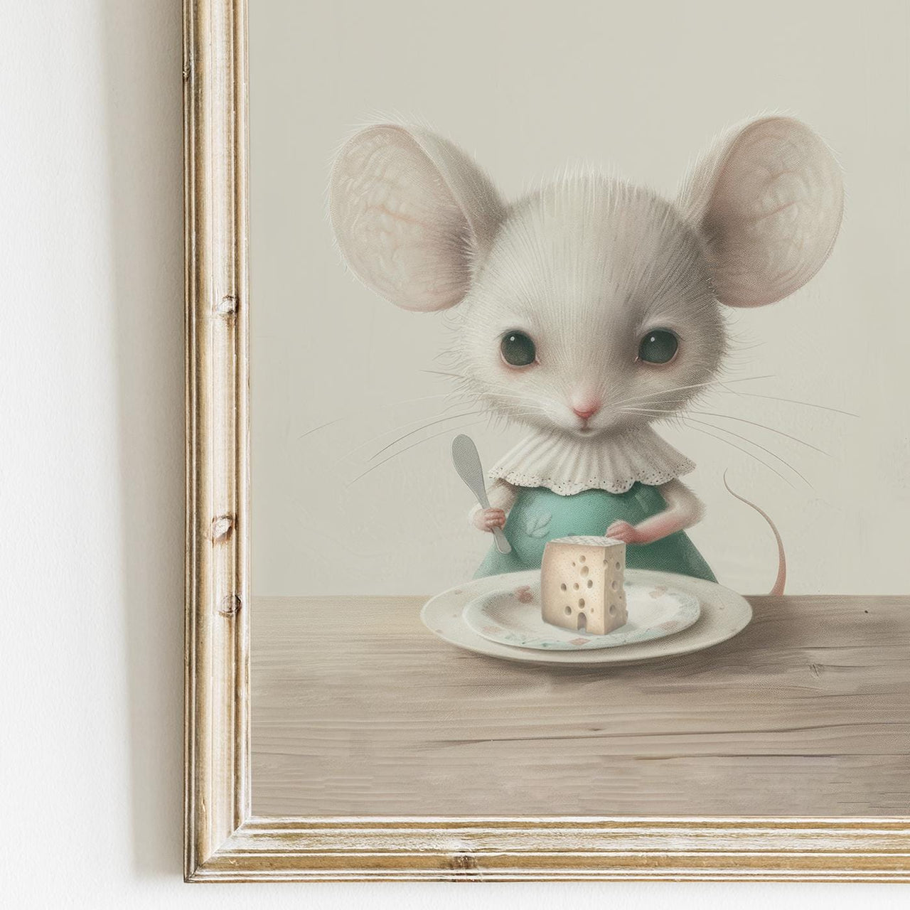 Mouse Wall Art – Animal Nursery Print for Girls Room
