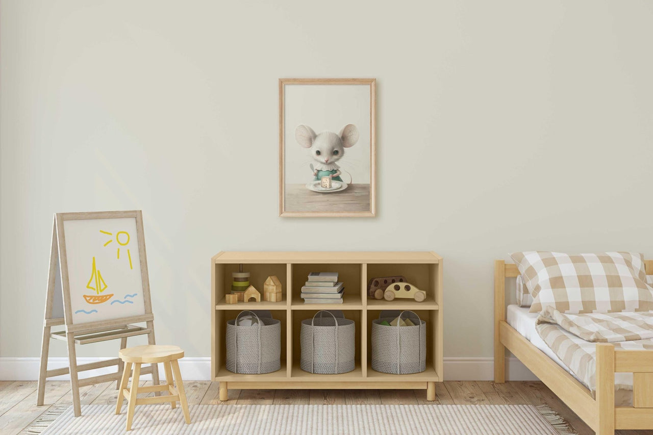 Mouse Wall Art – Animal Nursery Print for Girls Room