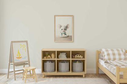 Mouse Nursery Prints, Whimsical Animal Decor, Vintage Girls Room Art - WildfieldPrints