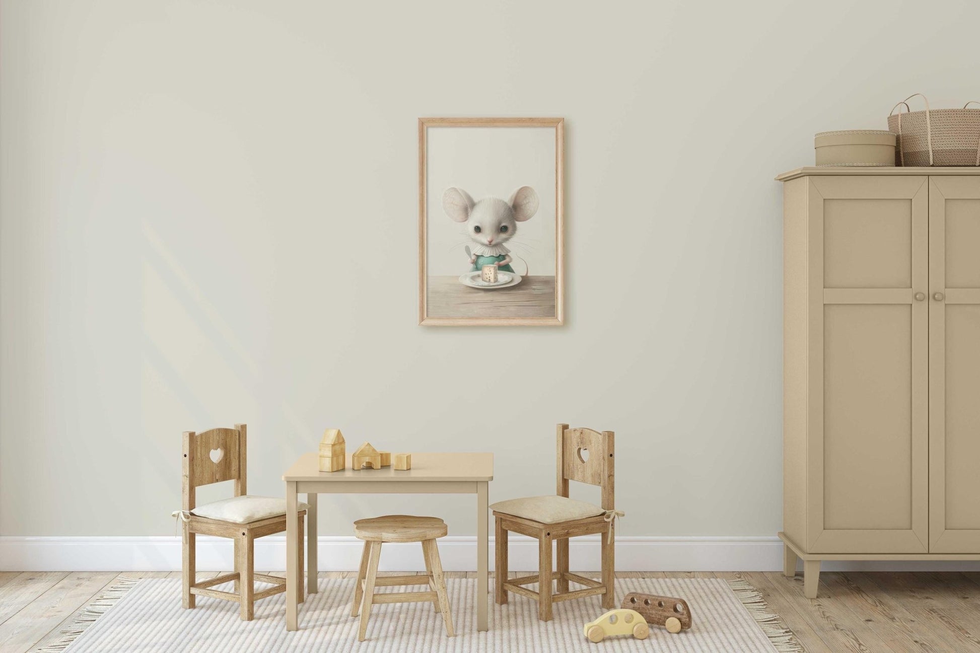 Mouse Nursery Prints, Whimsical Animal Decor, Vintage Girls Room Art - WildfieldPrints