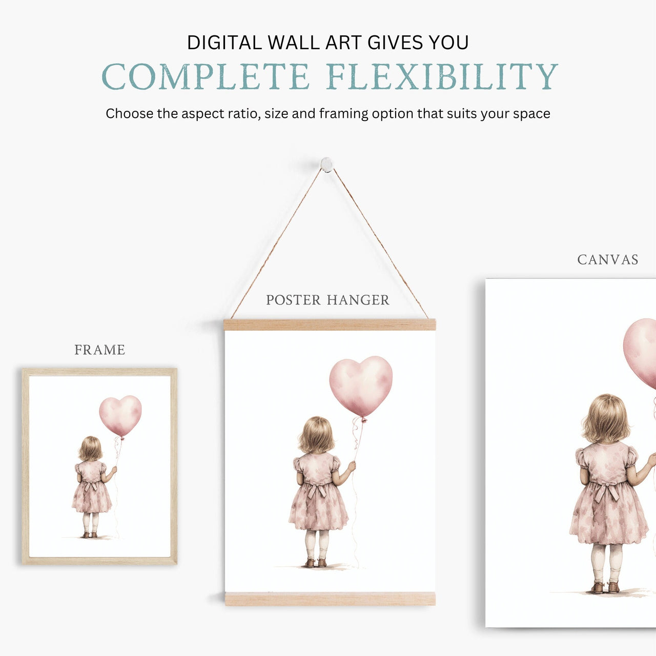 Toddler Girl Wall Art – Nursery Print for Girls Room • Set of 2