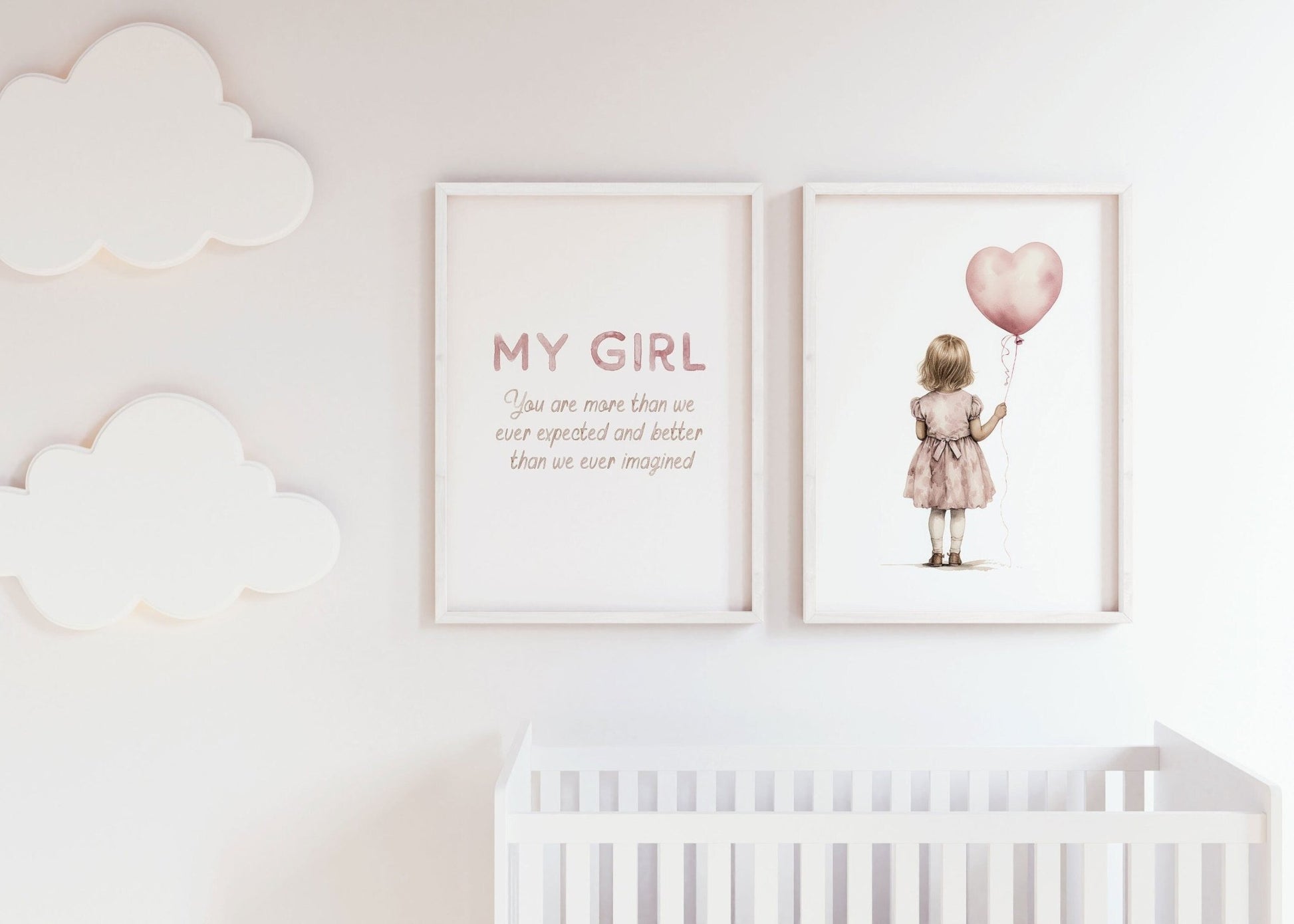 My Girl Nursery Quote Wall Art, Watercolor Playroom Decor, Baby Gift - WildfieldPrints