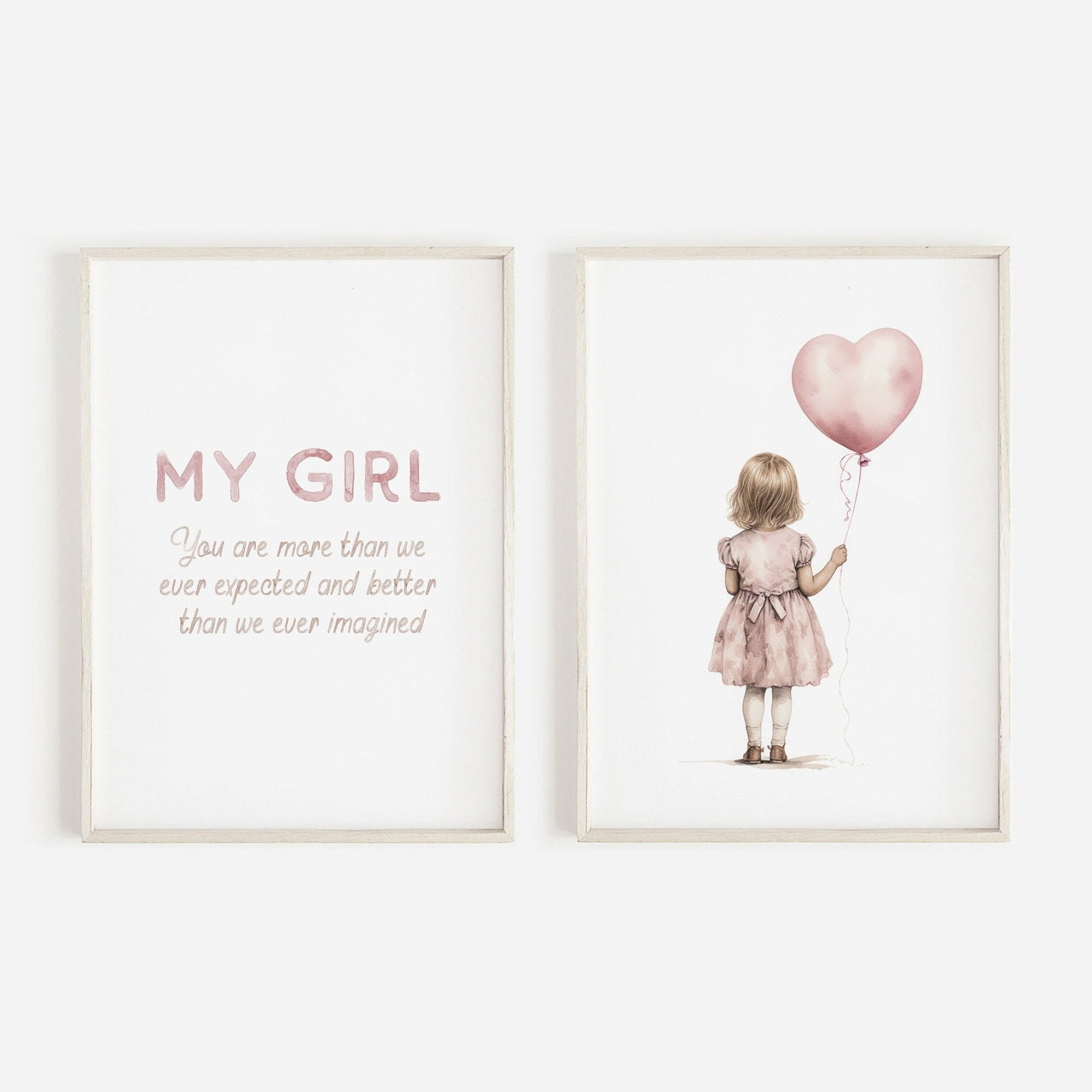 Toddler Girl Wall Art – Nursery Print for Girls Room • Set of 2