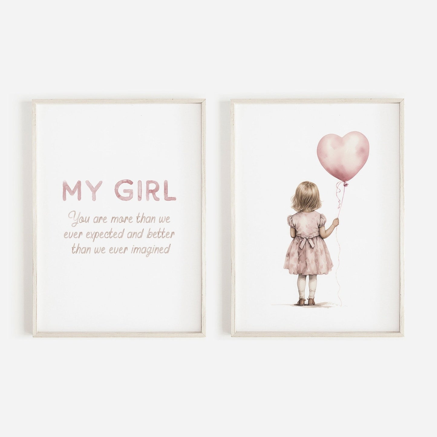 My Girl Nursery Quote Wall Art, Watercolor Playroom Decor, Baby Gift - WildfieldPrints