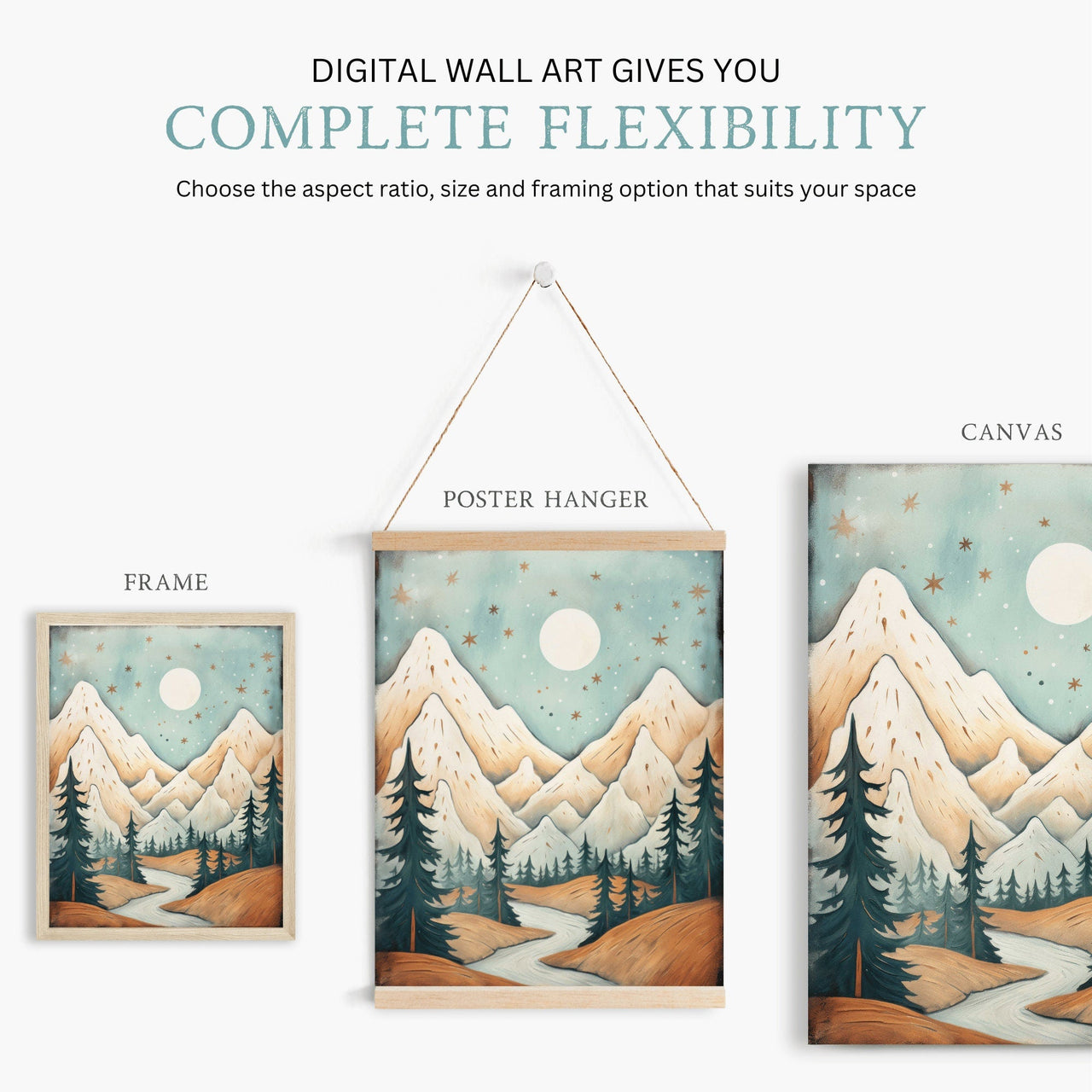 Mountain Wall Art – Nature Kids Room Decor