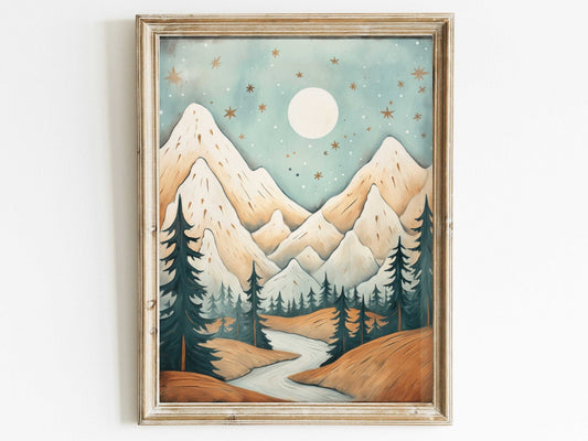 Nature Nursery Wall Art, Mountain and Forest Decor for Kids Rooms - WildfieldPrints