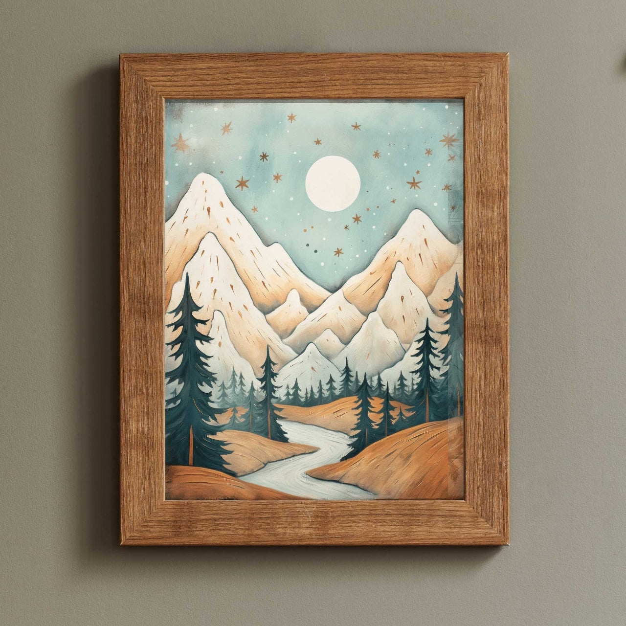 Mountain Wall Art – Nature Kids Room Decor