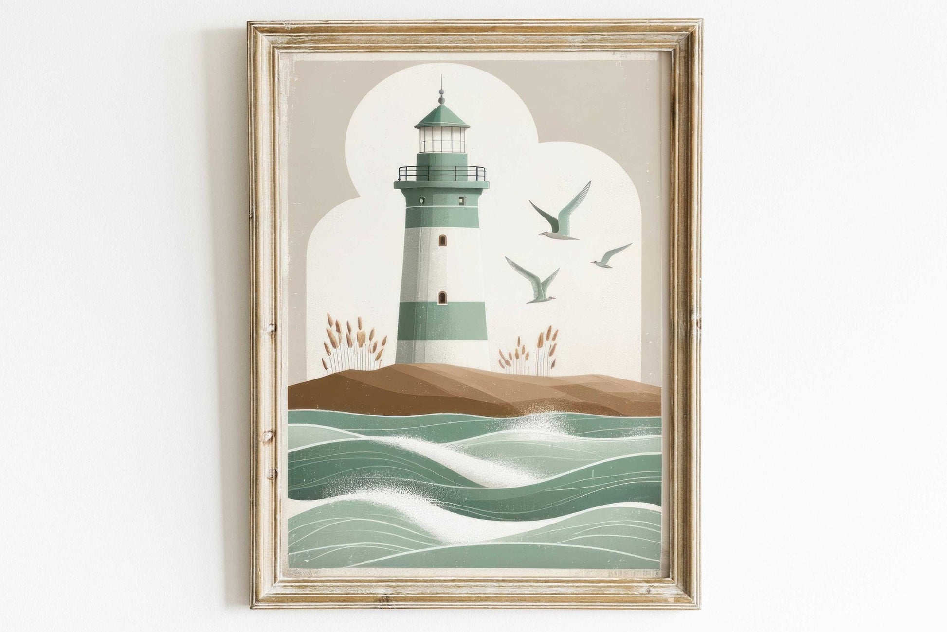 Nautical Nursery Decor, Vintage Coastal Art, Lighthouse Wall Print - WildfieldPrints