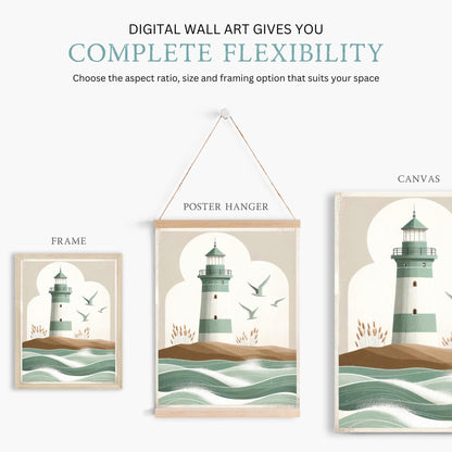 Nautical Nursery Decor, Vintage Coastal Art, Sailboat & Lighthouse Prints - WildfieldPrints