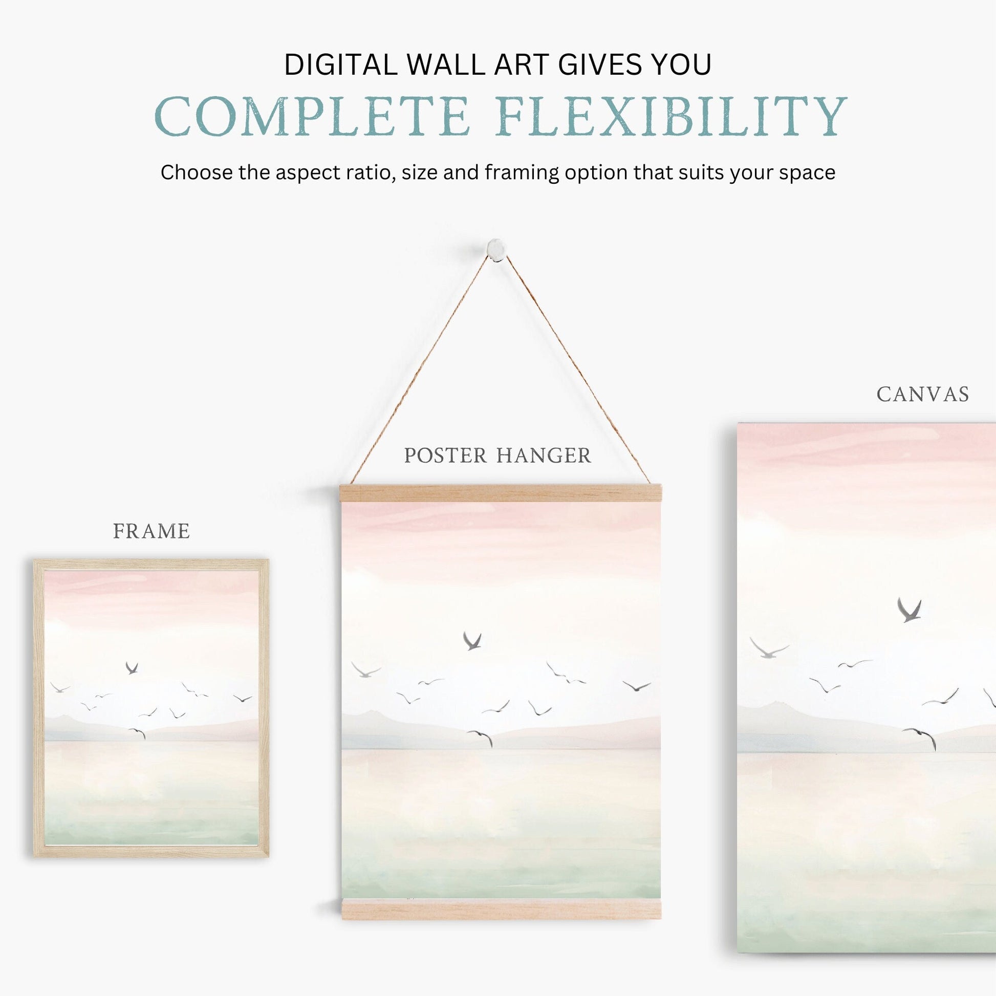 Nautical Sea Wall Art, Sailboat and Birds Decor, Watercolor Prints - WildfieldPrints