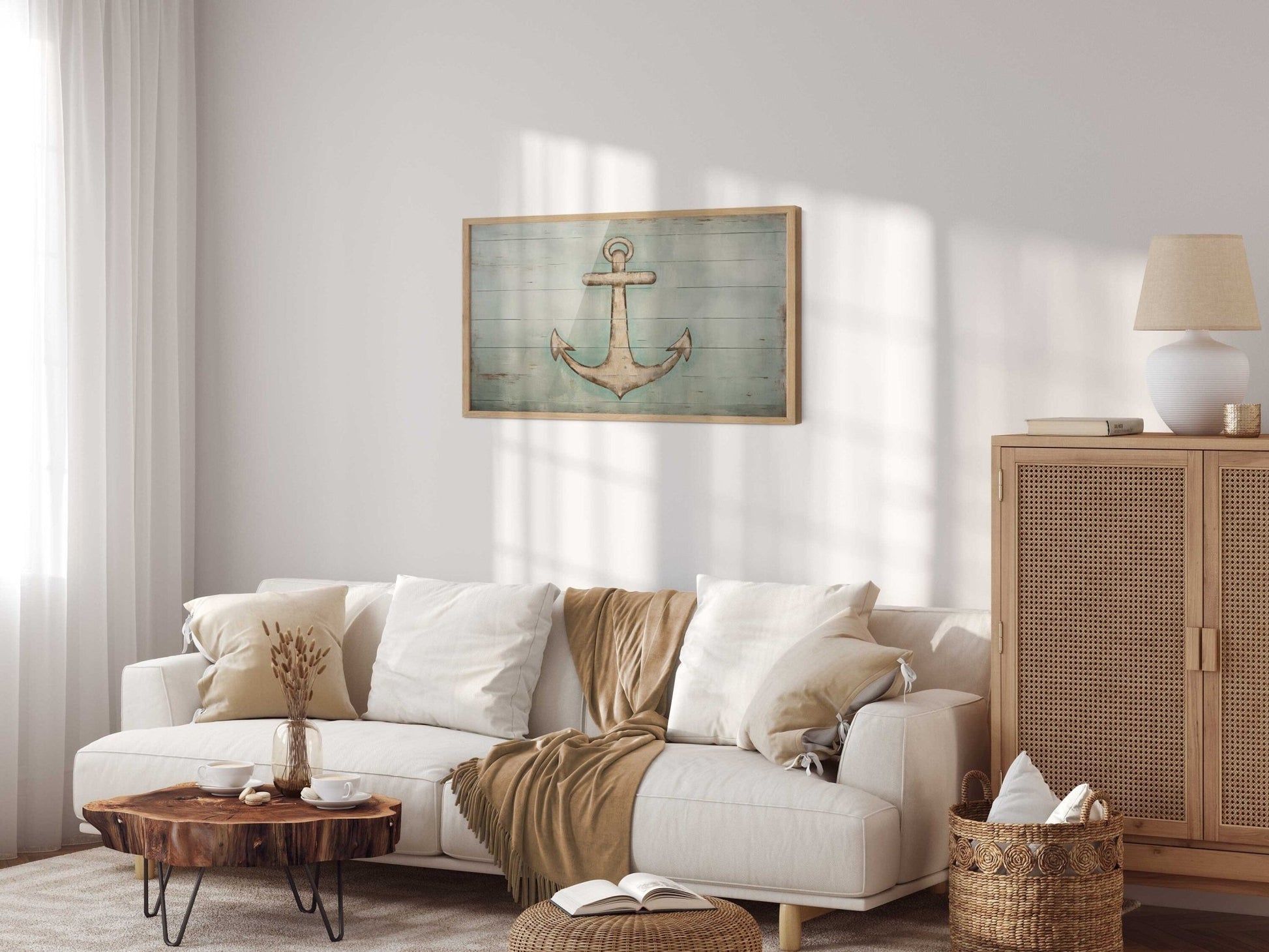 Nautical Wall Art, Maritime Decor, Rustic Anchor Print - WildfieldPrints
