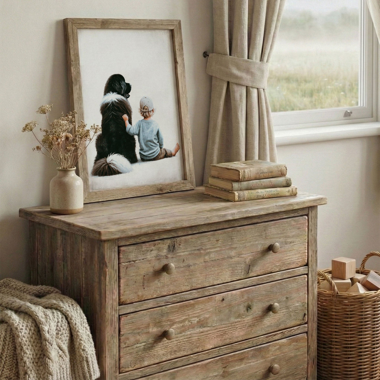 Newfoundland Dog Print – Animal Boys Room Wall Decor