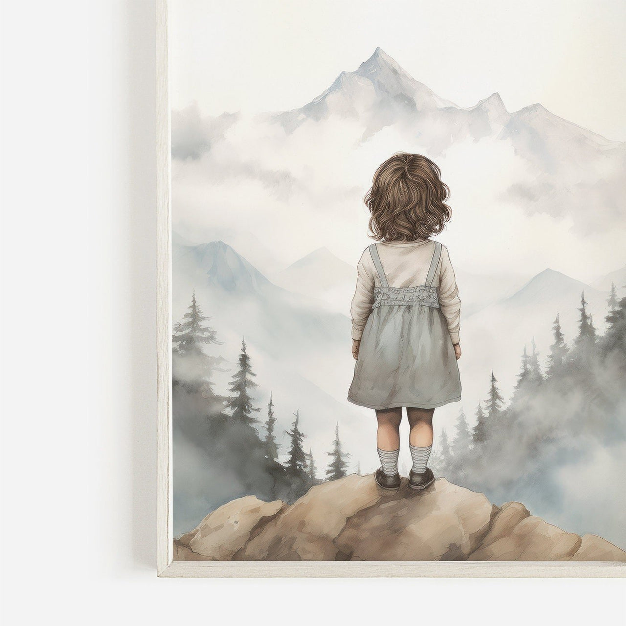 Mountain Adventure Wall Art – Nature Toddler Room Print