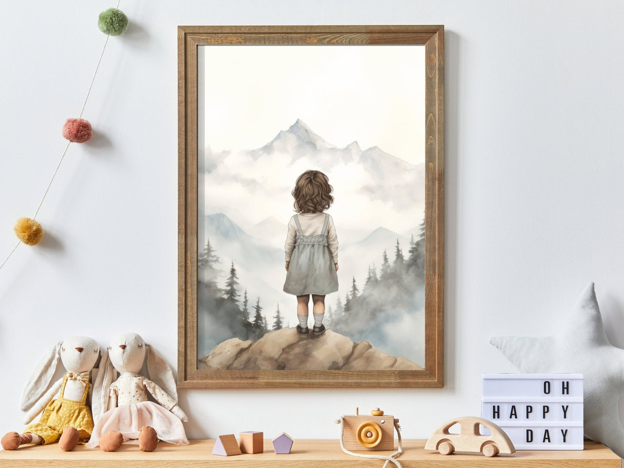 Mountain Adventure Wall Art – Nature Toddler Room Print