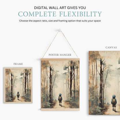 Nursery Adventure Decor, Boys Room Wall Art, Forest Themed Prints - WildfieldPrints