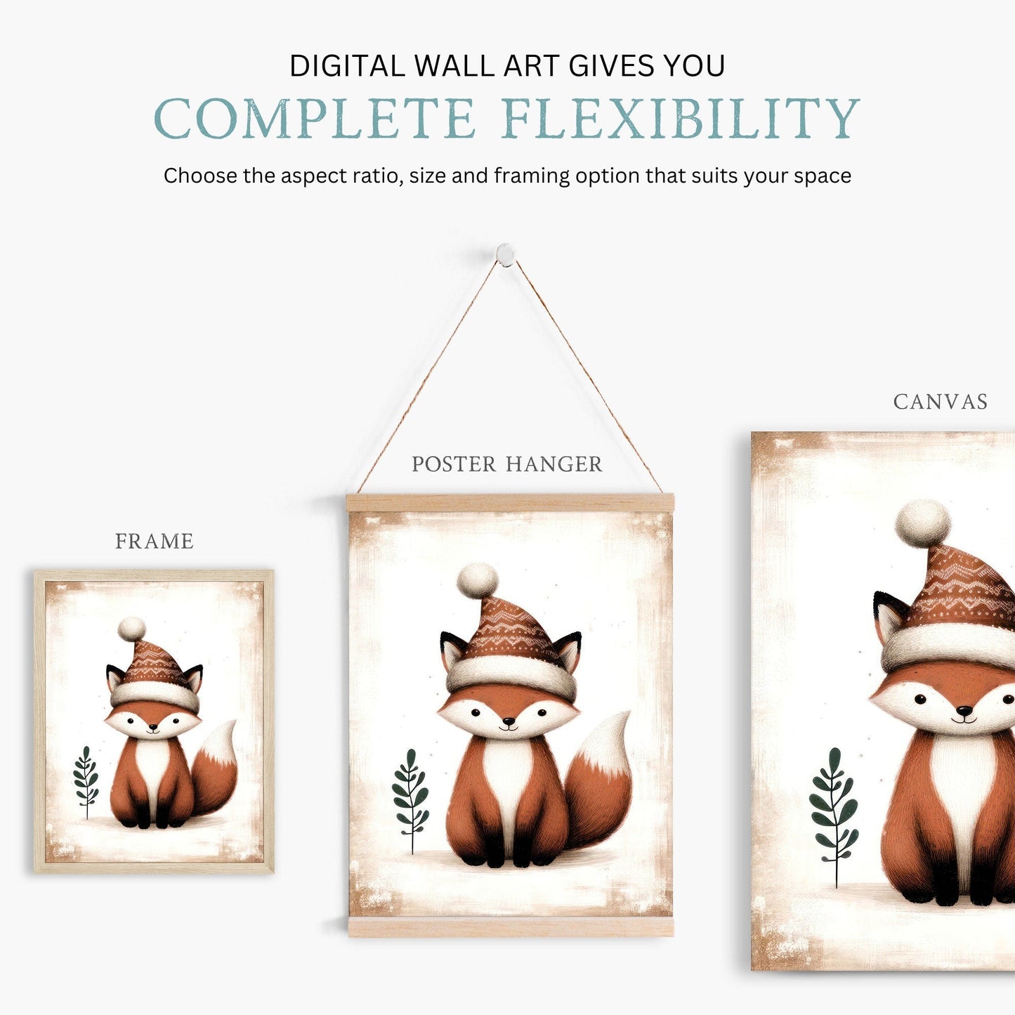 Nursery Animal Prints, Forest Creatures Wall Decor, Fox and Bunny Art - WildfieldPrints