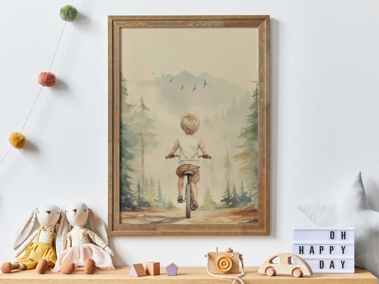 Bicycle Wall Art – Adventure Boys Room Print