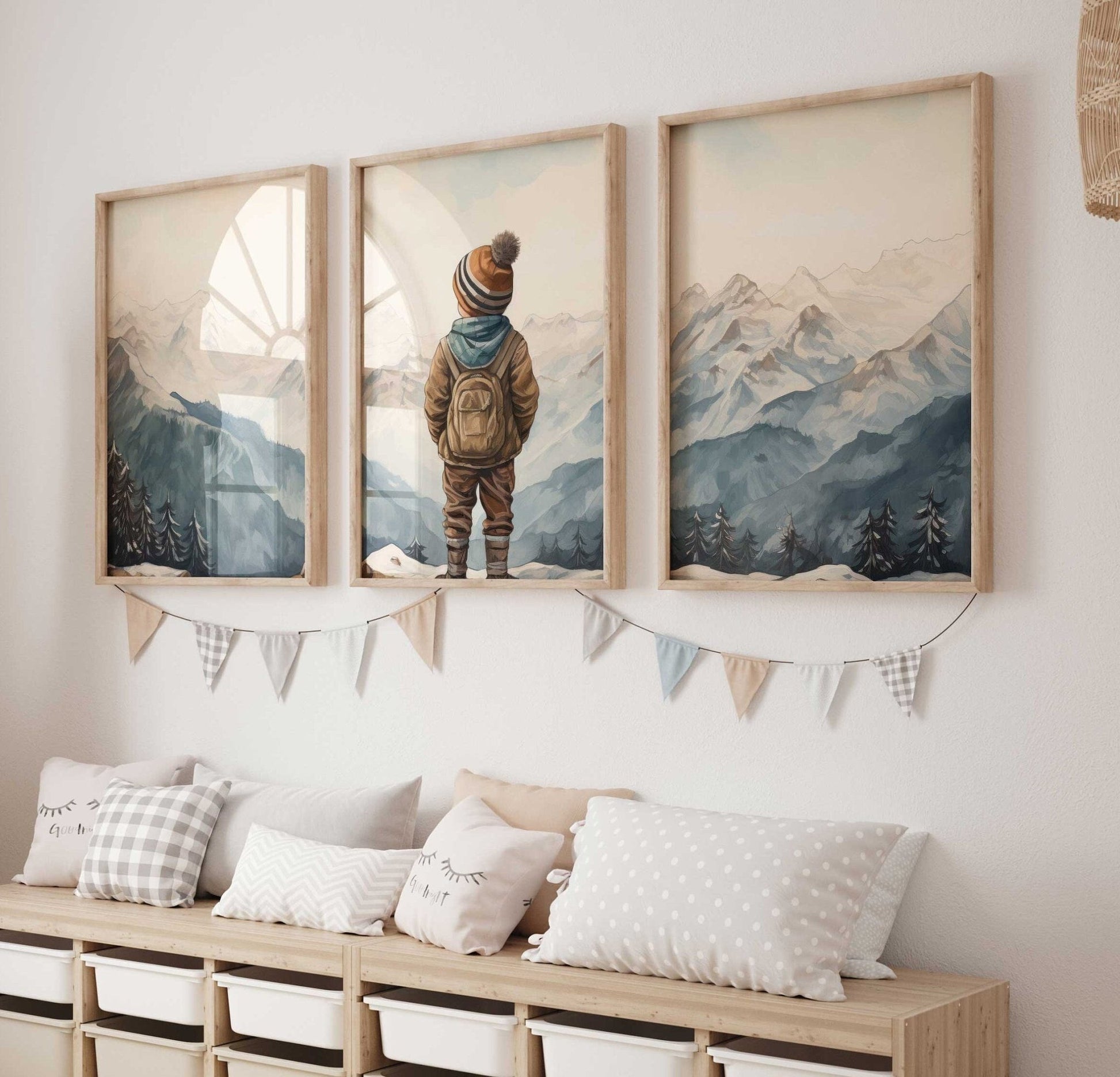 Nursery Nature Decor, Adventure Theme Toddler Room Wall Art - WildfieldPrints