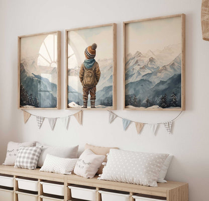 Nursery Nature Decor, Adventure Theme Toddler Room Wall Art - WildfieldPrints