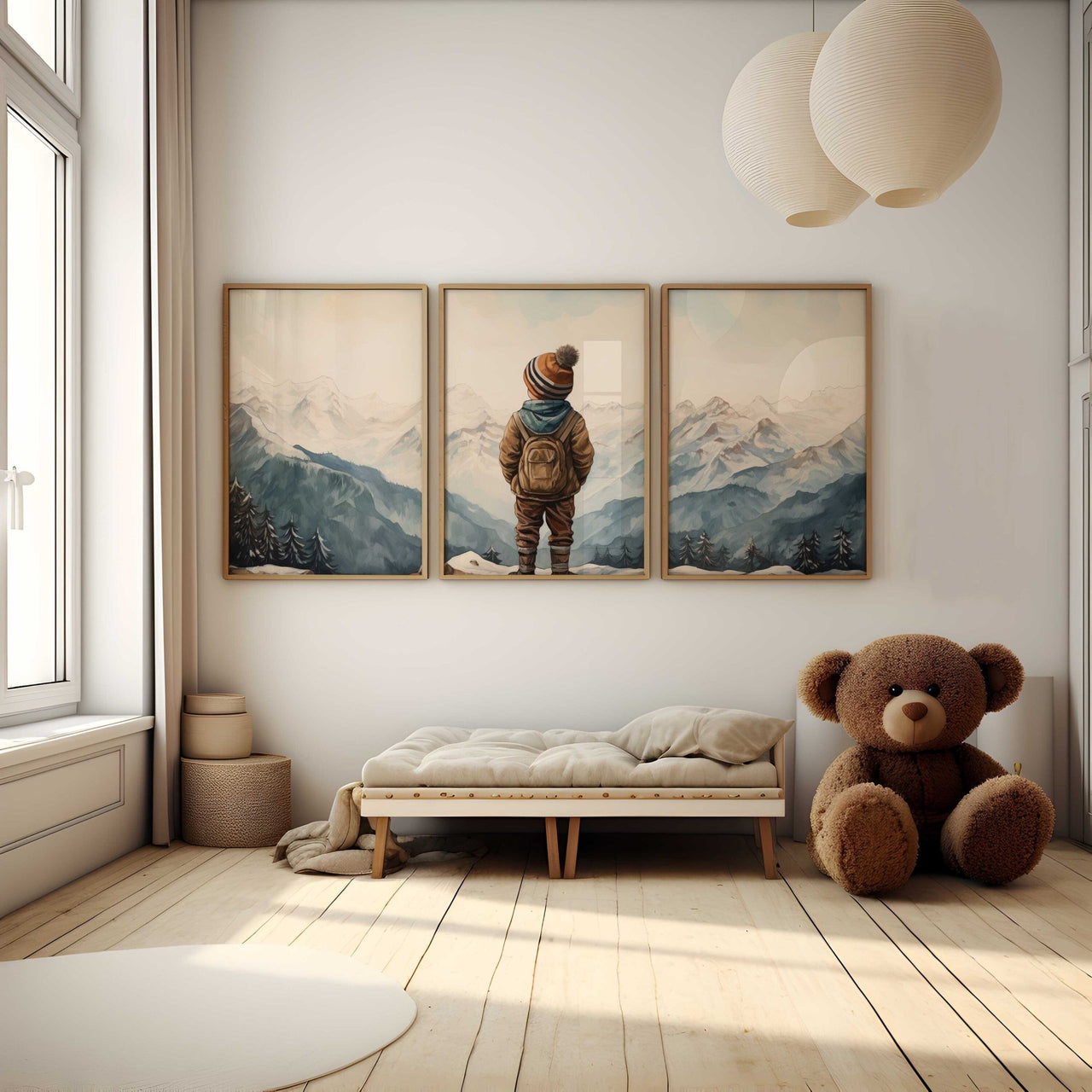 Adventure Wall Art – Nature Toddler Room Decor • Set of 3