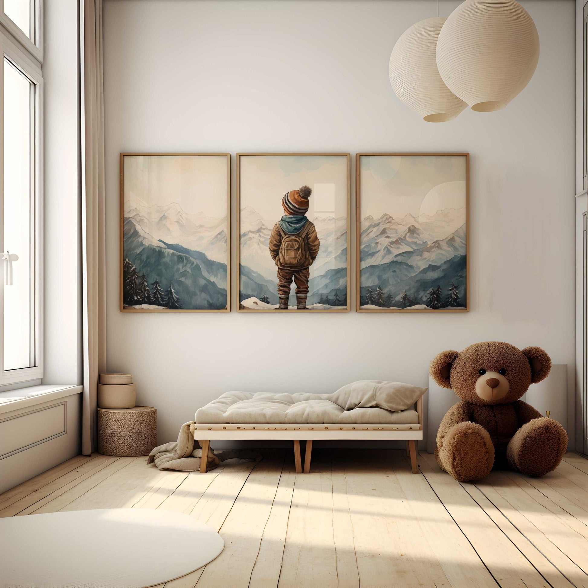 Nursery Nature Decor, Adventure Theme Toddler Room Wall Art - WildfieldPrints