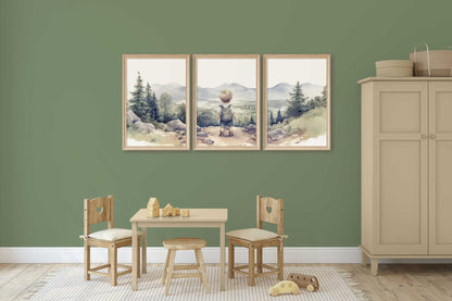 Nursery Nature Decor, Adventure Theme Toddler Room Wall Art - WildfieldPrints