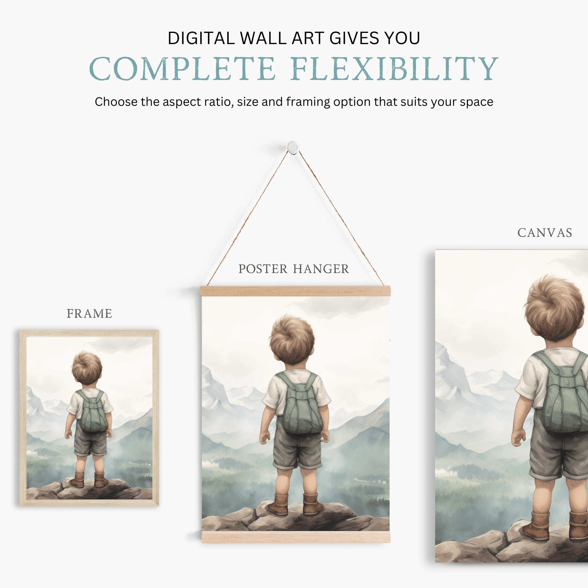 Nursery Nature Decor, Adventure Theme Toddler Room Wall Art - WildfieldPrints