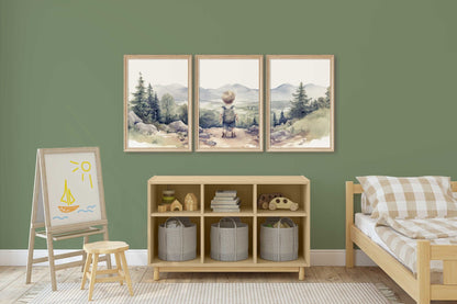 Nursery Nature Decor, Adventure Theme Toddler Room Wall Art - WildfieldPrints