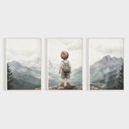 Nursery Nature Decor, Adventure Theme Toddler Room Wall Art - WildfieldPrints