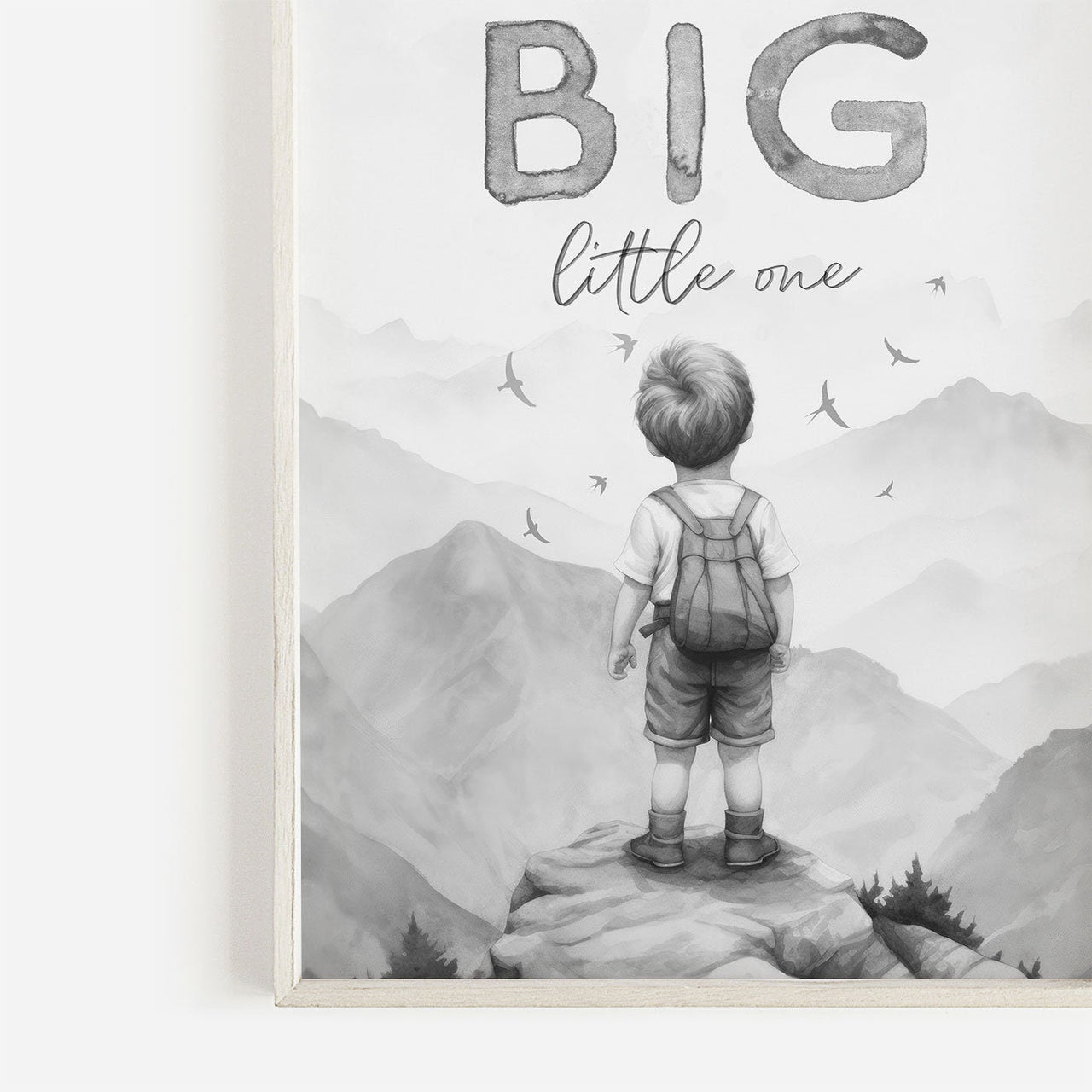 Dream Big Little One Print – Adventure Boys Room Wall Art