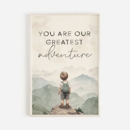 Nursery Quote Art, You Are Our Greatest Adventure, Boys Room Decor, Adventure Theme - WildfieldPrints