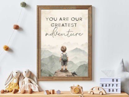 Nursery Quote Art, You Are Our Greatest Adventure, Boys Room Decor, Adventure Theme - WildfieldPrints