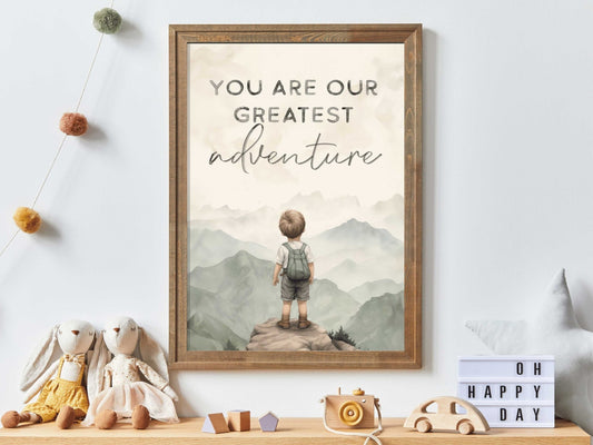 Nursery Quote Art, You Are Our Greatest Adventure, Boys Room Decor, Adventure Theme - WildfieldPrints
