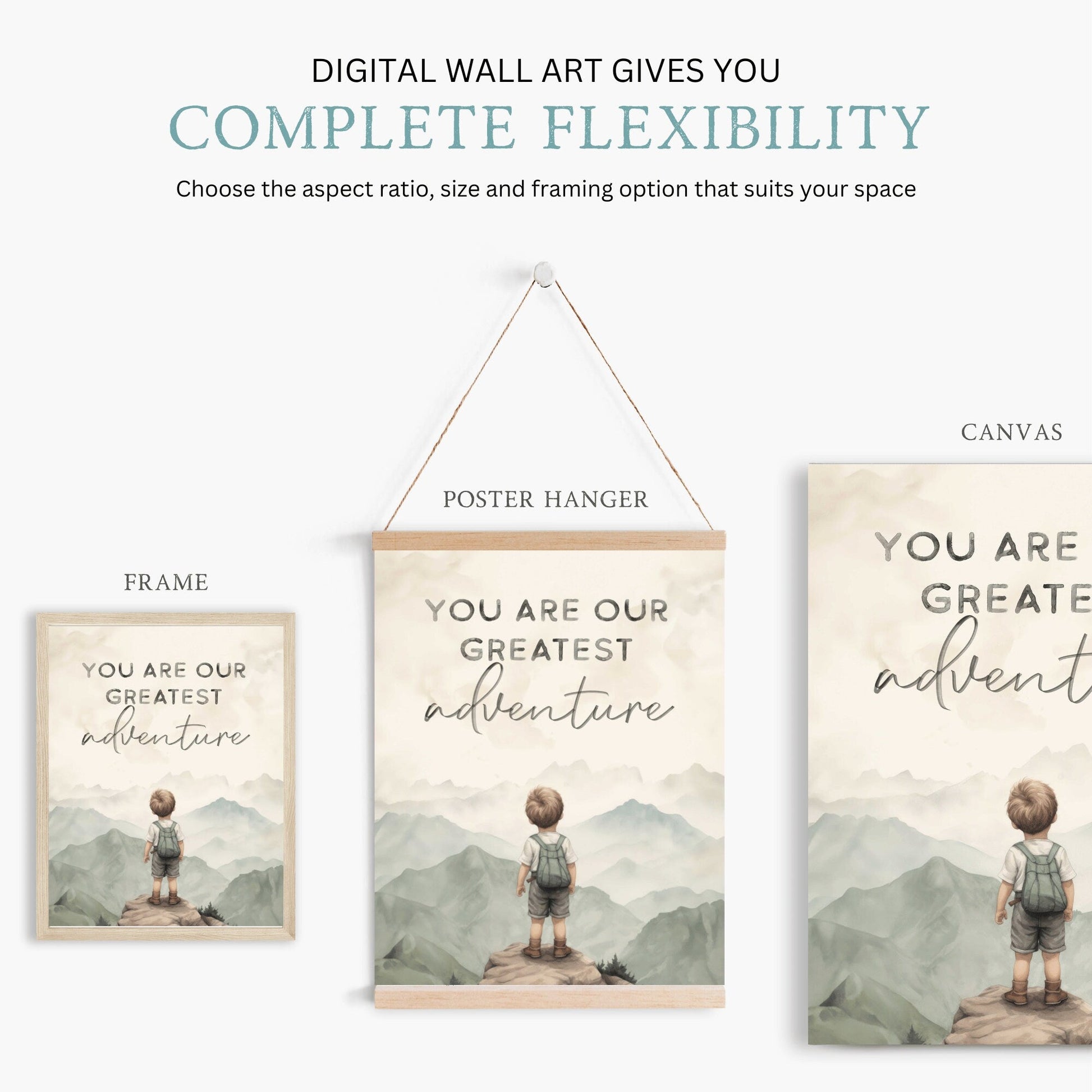 Nursery Quote Art, You Are Our Greatest Adventure, Boys Room Decor, Adventure Theme - WildfieldPrints