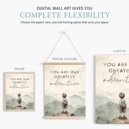 Nursery Quote Art, You Are Our Greatest Adventure, Boys Room Decor, Adventure Theme - WildfieldPrints