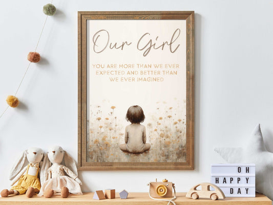 Nursery Quote Print, Watercolor Decor for Little Girl - WildfieldPrints