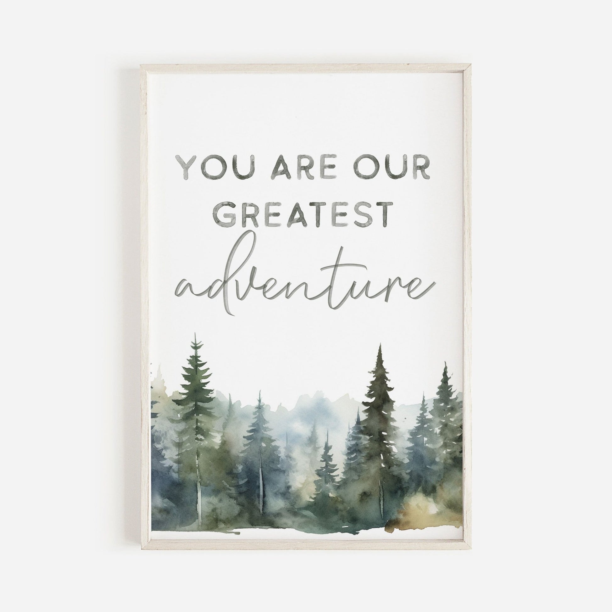 Nursery Quote Wall Art, Watercolor Print, You Are Our Greatest Adventure - WildfieldPrints