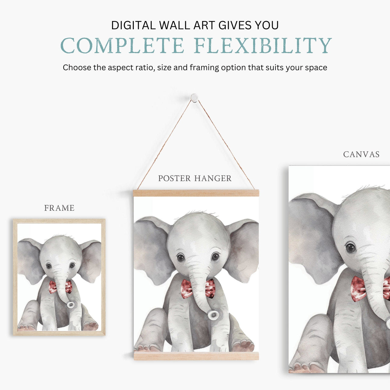 Safari Baby Animal Wall Art – Wildlife Kids Room Prints • Set of 3