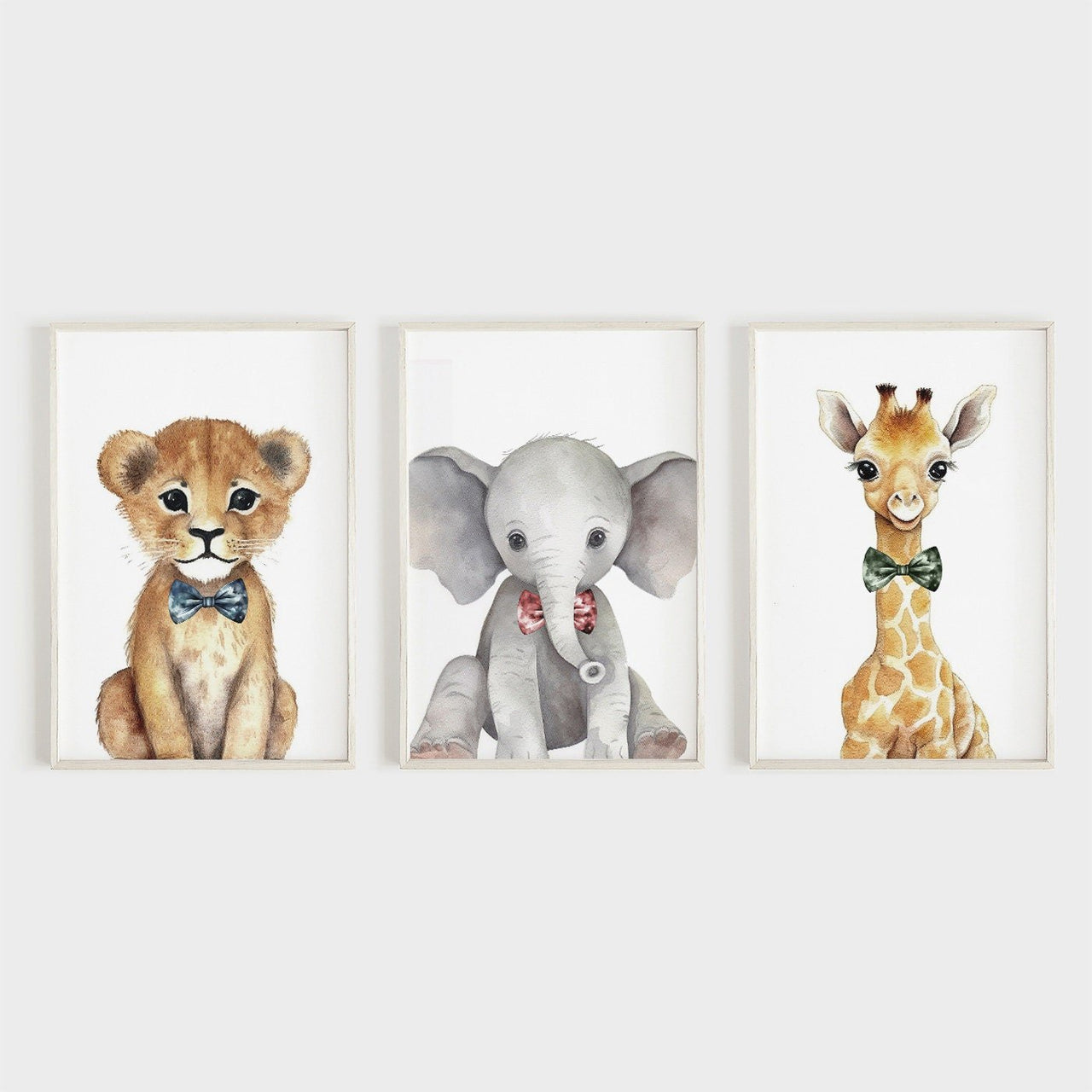 Safari Baby Animal Wall Art – Wildlife Kids Room Prints • Set of 3