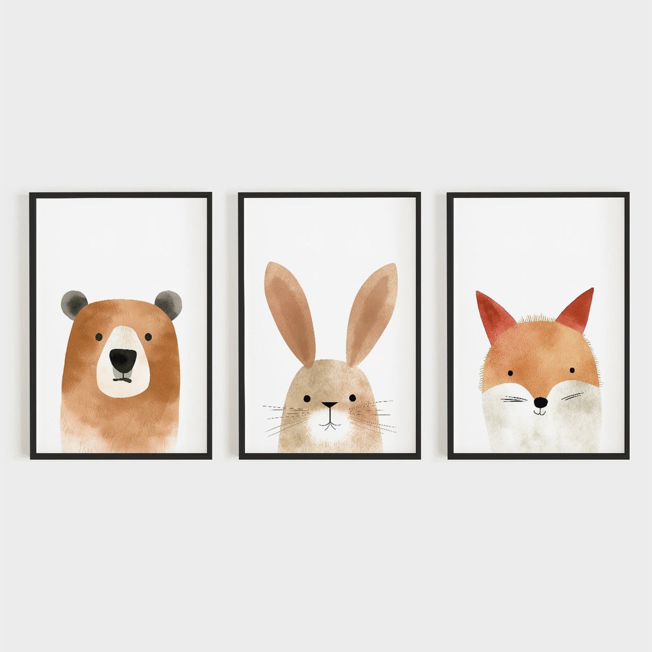 Bear Wall Art – Animal Nursery Print • Set of 3