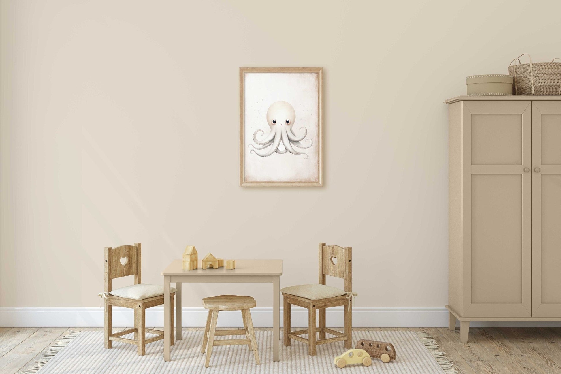 Octopus Nursery Print, Ocean Theme Decor, Sea Animal Wall Decor - WildfieldPrints