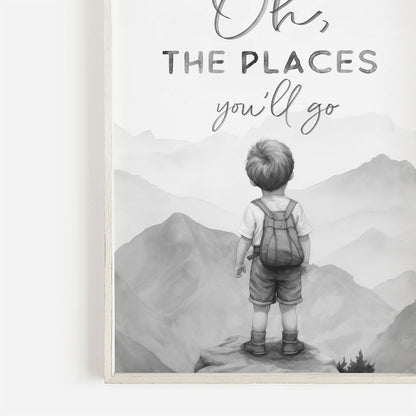 Oh The Places You'll Go, Nursery Quote Art, Adventure Wall Decor, Nature Inspired - WildfieldPrints