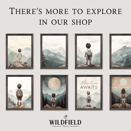 Oh The Places You'll Go, Nursery Quote Art, Adventure Wall Decor, Nature Inspired - WildfieldPrints