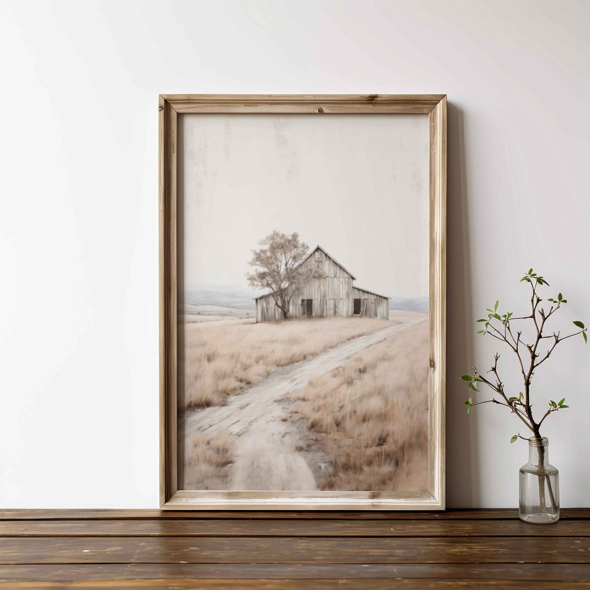 Old Barn Print, Rustic Wall Art, Vintage Farmhouse Decor - WildfieldPrints