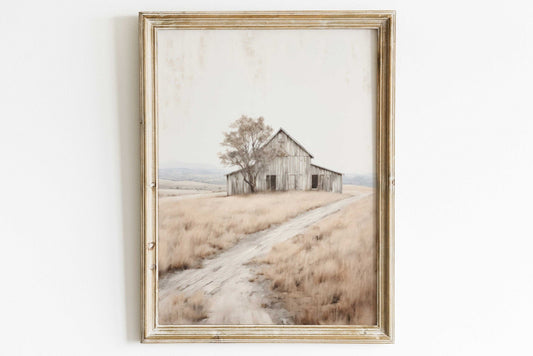 Old Barn Print, Rustic Wall Art, Vintage Farmhouse Decor - WildfieldPrints