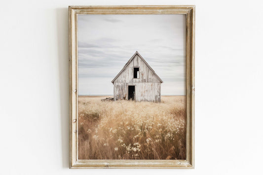 Old House Print, Decayed Abandoned House, Barn Painting, Rustic Farmhouse Decor, Vintage Countryside Print, Printable Country Home Decor - My Store