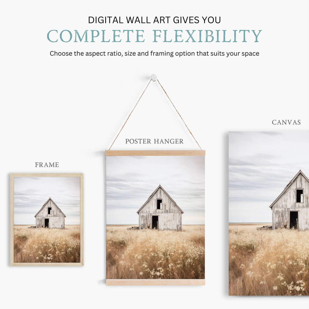 Rustic Barn Wall Art – Farm Nursery Print for Boys and Girls Room