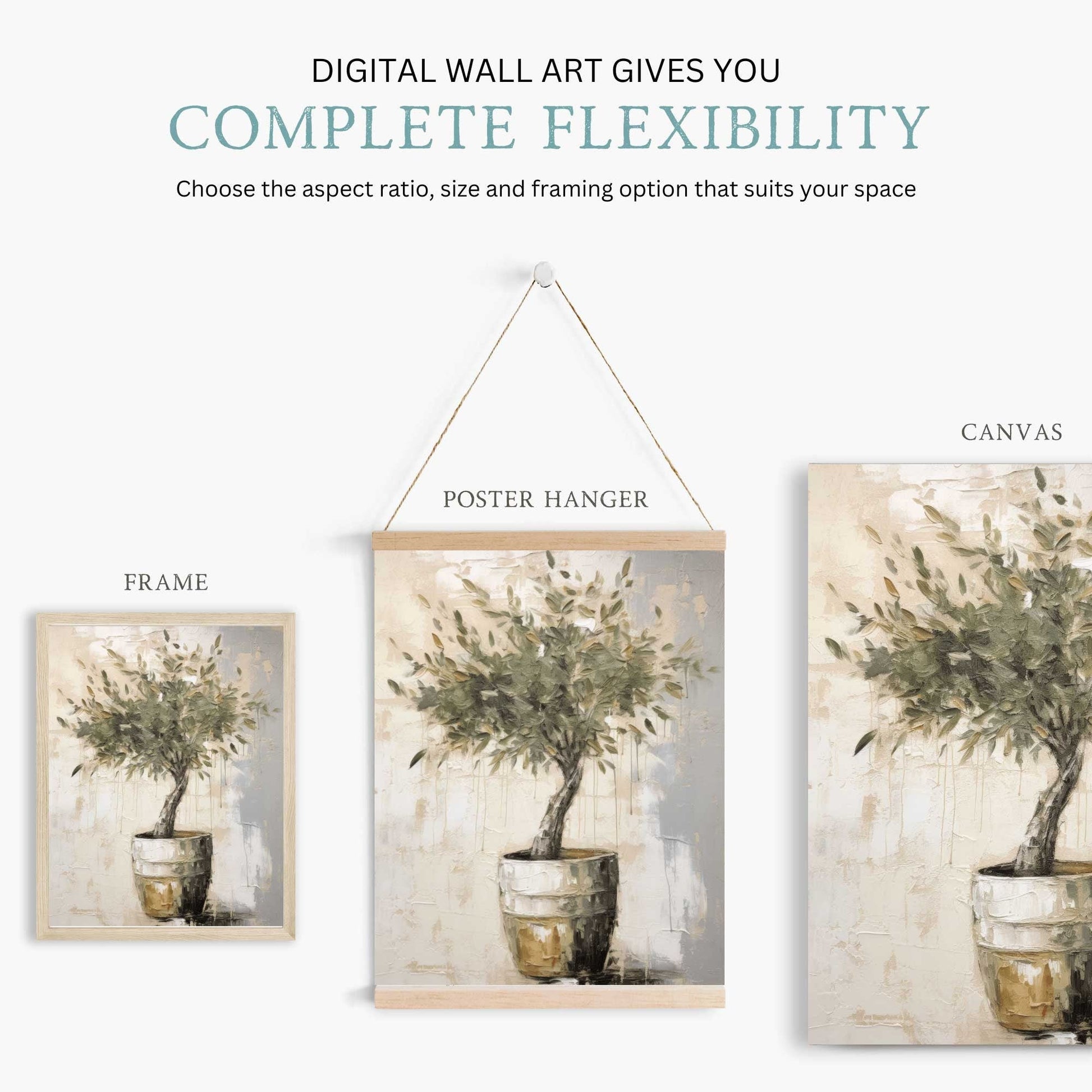 Olive Tree Wall Art, Vintage Botanical Decor, Mediterranean Painting - WildfieldPrints