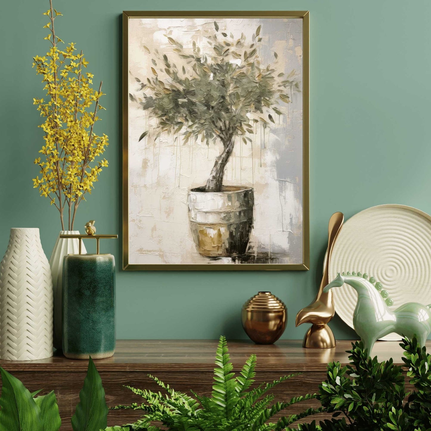 Olive Tree Wall Art, Vintage Botanical Decor, Mediterranean Painting - WildfieldPrints