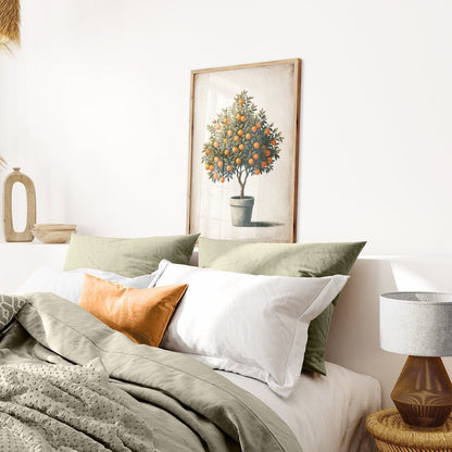 Orange Tree Wall Art, Rustic Mediterranean Decor, Farmhouse Print - WildfieldPrints